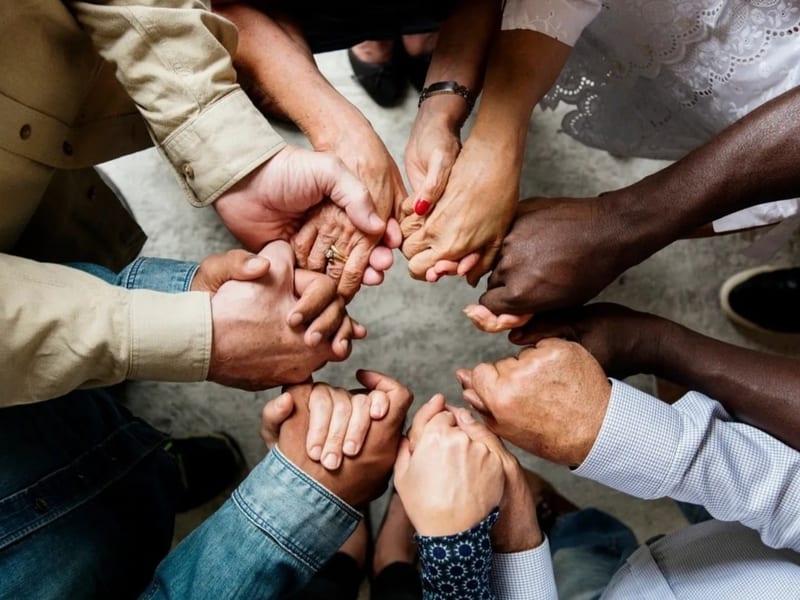 Community members supporting one another